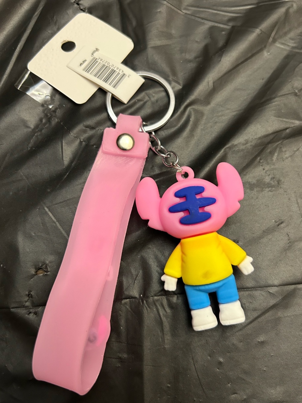 Pink Stitch Keychain with Pink Strap - Picture 2 of 2